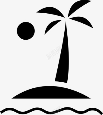 海滩假日棕榈树图标图标