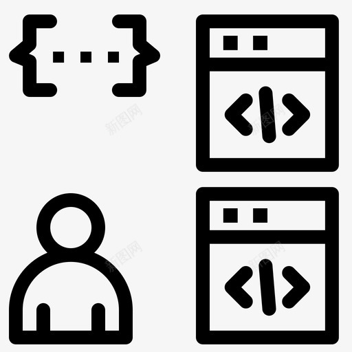 应用程序浏览器编码图标svg_新图网 https://ixintu.com 应用程序 开发 浏览器 编码 编程