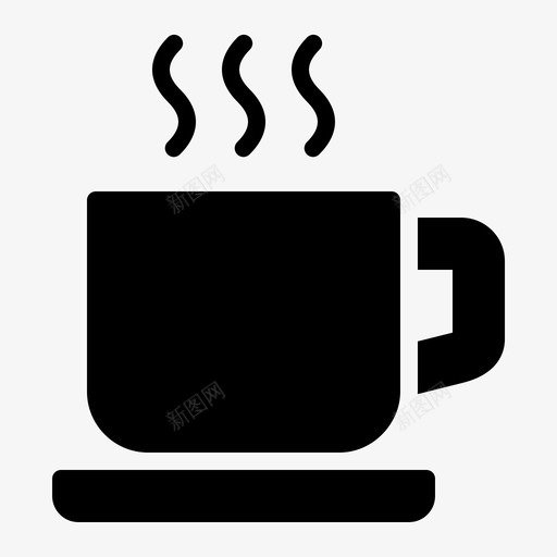咖啡杯热的马克杯图标svg_新图网 https://ixintu.com 办公 咖啡杯 字形 热的 马克