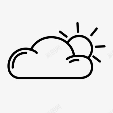 云和太阳多云天气预报图标图标