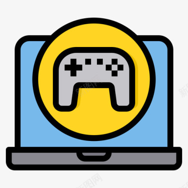 电脑游戏游戏控制器10线性颜色图标图标