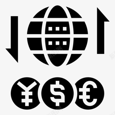货币石油工业12字形图标图标