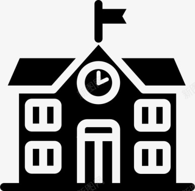 学校建筑学院图标图标