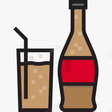 可乐饮料20原色图标图标