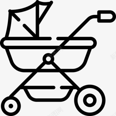 婴儿车婴儿83直线型图标图标