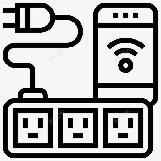 电源板小工具22线性图标svg_新图网 https://ixintu.com 小工 工具 电源 线性