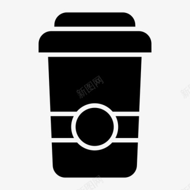 热咖啡杯咖啡外卖一次性咖啡杯图标图标