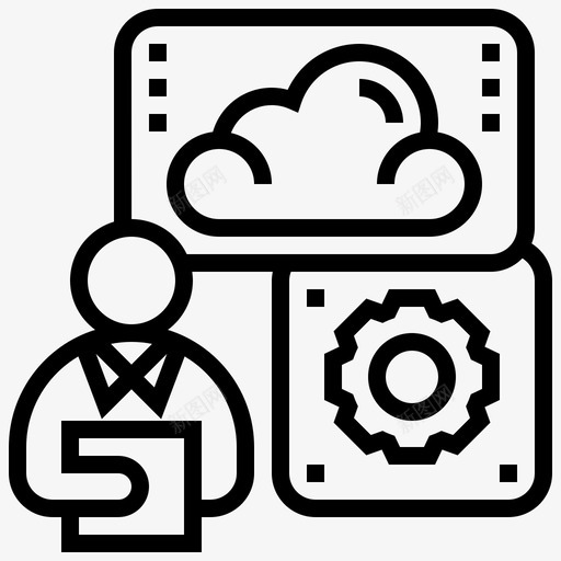 应用程序云移动图标svg_新图网 https://ixintu.com cloudserviceline1 云 应用程序 服务 移动 设置