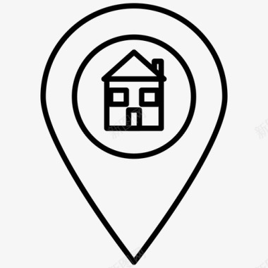 家庭位置房子地图定位图标图标