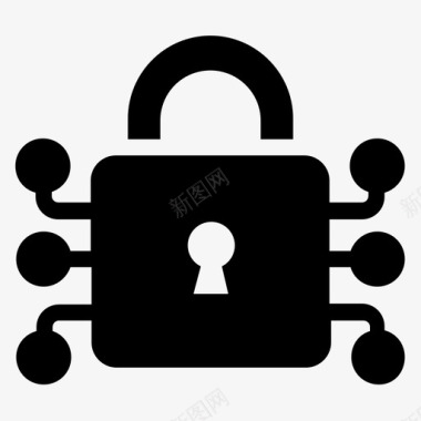 网络安全实体向量加密数字加密图标图标