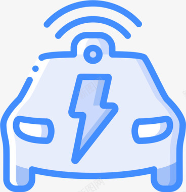 充电智能车蓝色图标图标