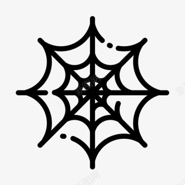 蜘蛛网万圣节132线性颜色图标图标