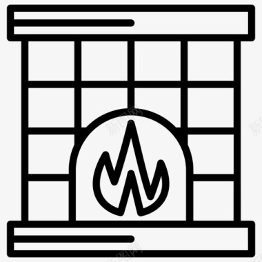 火烟囱火炉图标图标