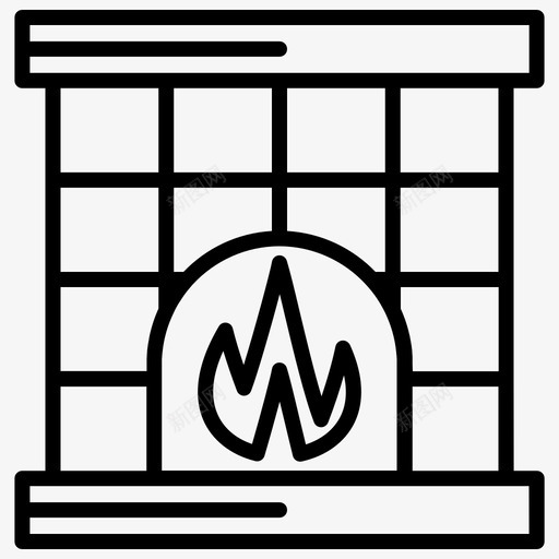 火烟囱火炉图标svg_新图网 https://ixintu.com 室内设计 常规 火炉 烟囱 线条