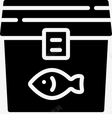 便携式冰箱钓鱼38填充图标图标