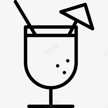 鸡尾酒44号酒吧直线型图标图标