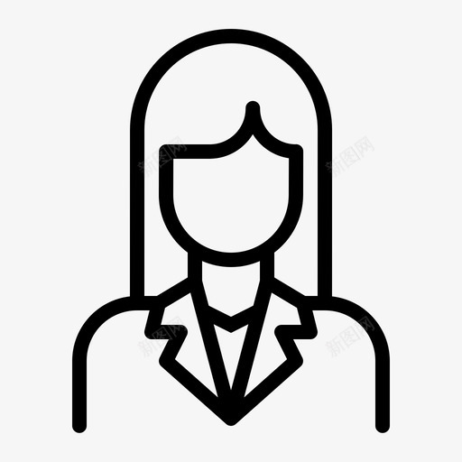 女商人头像办公室轮廓图标svg_新图网 https://ixintu.com 办公室 商人 头像 轮廓