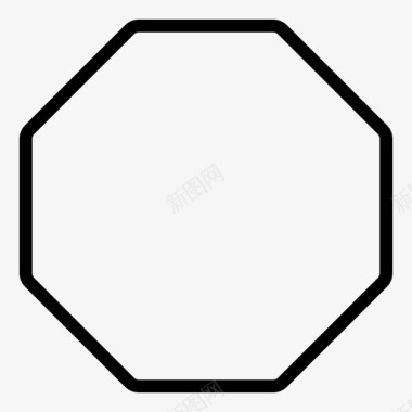 八角形几何学六边形图标图标