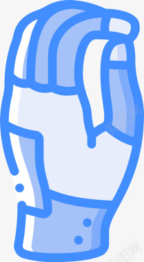 贝克尔手假肢蓝色图标图标