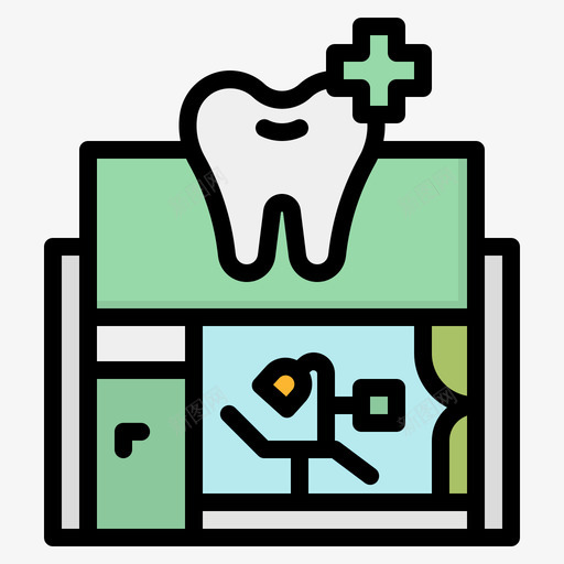 牙医牙科43线颜色图标svg_新图网 https://ixintu.com 牙医 牙科 颜色