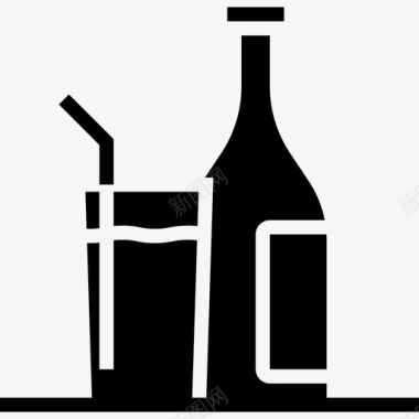 葡萄酒饮料23固体图标图标
