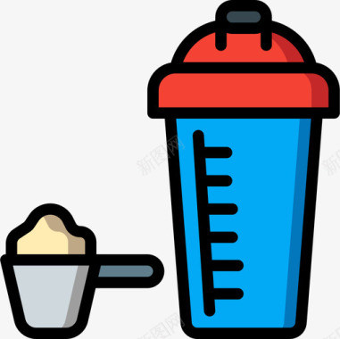 乳清饮食和营养4线性颜色图标图标