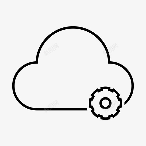 设置云齿轮图标svg_新图网 https://ixintu.com 云 自定义 设置 配置 齿轮