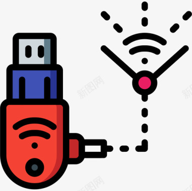 Wifi网络安全16线性彩色图标图标