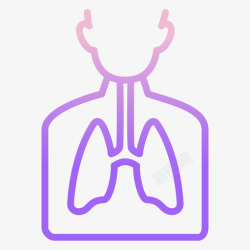 肺的轮廓肺保健15轮廓梯度图标高清图片