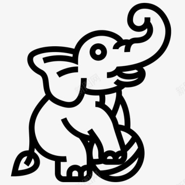 大象动物马戏团图标图标