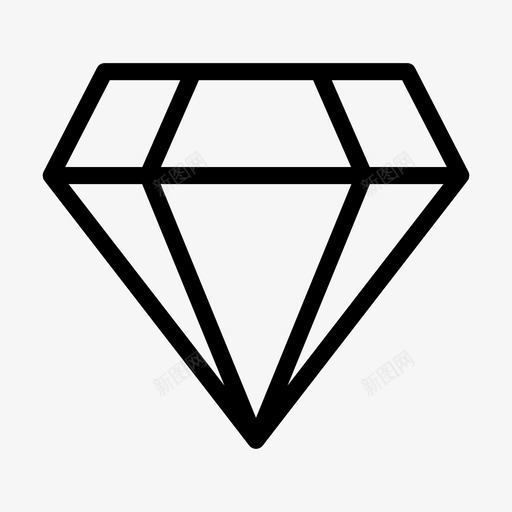 钻石宝石性能图标svg_新图网 https://ixintu.com 宝石 性能 石头 红宝石 线雕文 金融投资 钻石