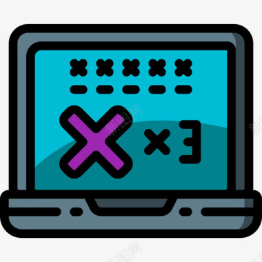 笔记本电脑网络安全16线性彩色图标图标