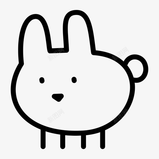 兔子可爱动物简单图标svg_新图网 https://ixintu.com 兔子 动物 可爱 画薄 简单