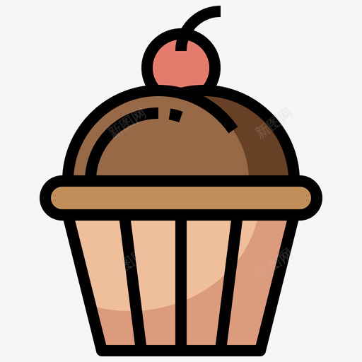 纸杯蛋糕甜糖果18线性颜色图标svg_新图网 https://ixintu.com 糖果 纸杯 线性 蛋糕 颜色