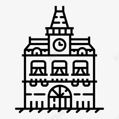 房屋建筑城市图标图标