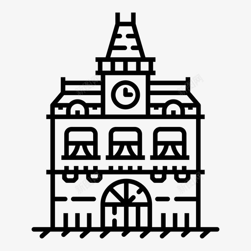 房屋建筑城市图标svg_新图网 https://ixintu.com 历史 历史城市中心 城市 城镇 建筑 房屋