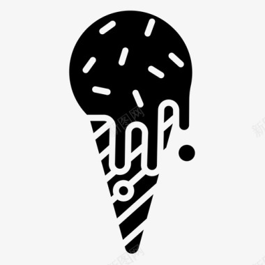 冰淇淋筒面包店咖啡馆图标图标