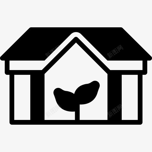 生态住宅建筑保护图标svg_新图网 https://ixintu.com 保护 建筑 环境 生态 生态住宅