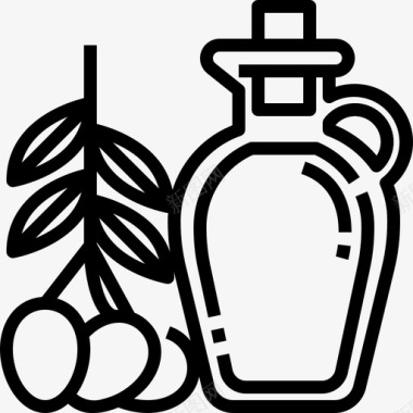 橄榄油瓶子健康食品和素食图标图标