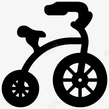 独轮车古董自行车图标图标