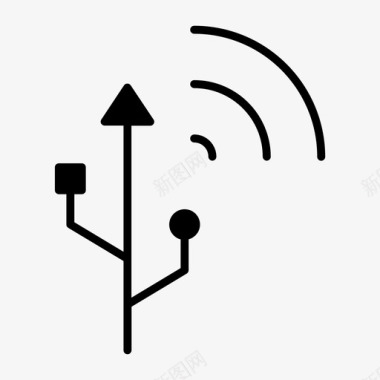 usb连接闪存驱动器信号图标图标