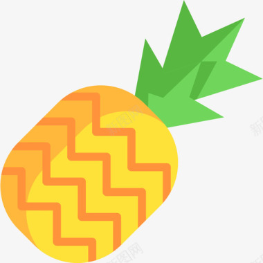 菠萝水果蔬菜13扁平图标图标