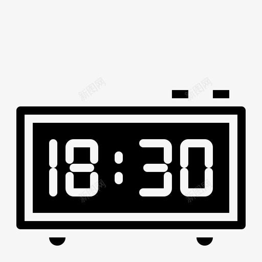 闹钟电子5填充图标svg_新图网 https://ixintu.com 填充 电子 闹钟