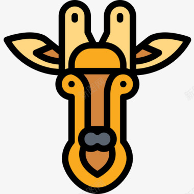 长颈鹿safari12线性颜色图标图标