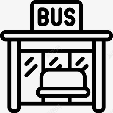 公共汽车站公共服务10直线图标图标