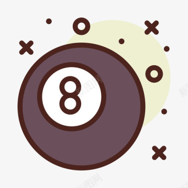 八个球65号赌场线性颜色图标图标