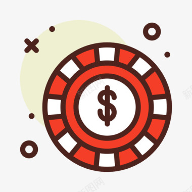 赌场筹码65号赌场线性颜色图标图标