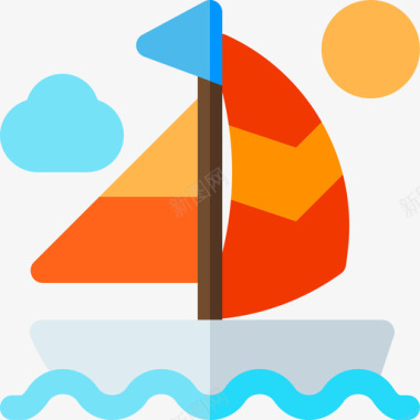 帆船澳大利亚11号扁平图标图标
