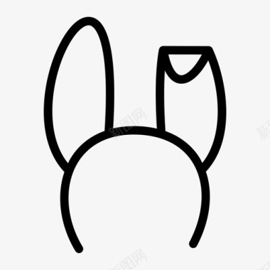 兔子头带折叠服装耳朵图标图标