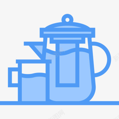 茶壶饮料21蓝色图标图标